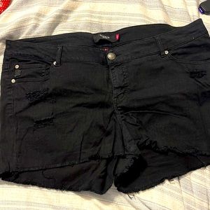 Black cut off shorts